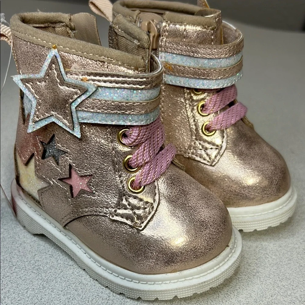 Kickers Kids' Brown Boots with White Soles